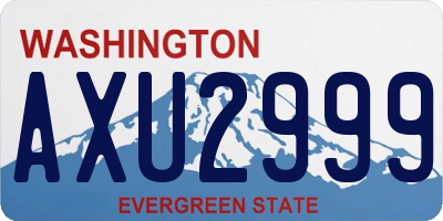 WA license plate AXU2999