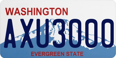 WA license plate AXU3000