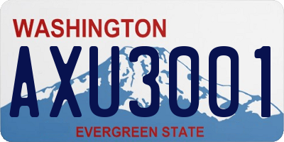 WA license plate AXU3001