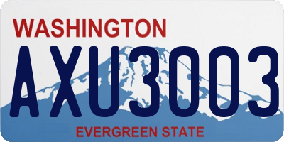 WA license plate AXU3003