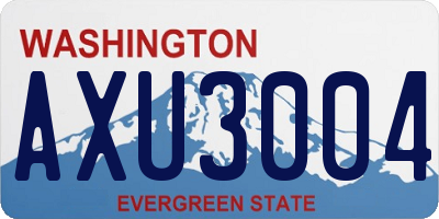 WA license plate AXU3004