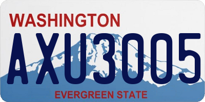 WA license plate AXU3005
