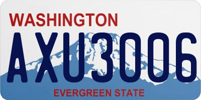 WA license plate AXU3006