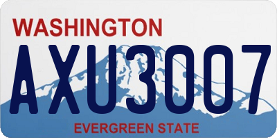 WA license plate AXU3007