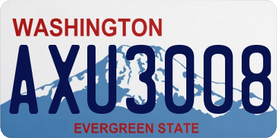 WA license plate AXU3008