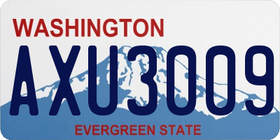 WA license plate AXU3009
