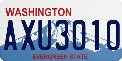 WA license plate AXU3010