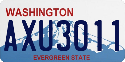 WA license plate AXU3011