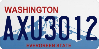 WA license plate AXU3012