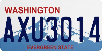 WA license plate AXU3014