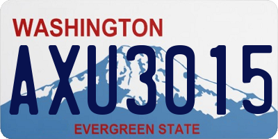 WA license plate AXU3015