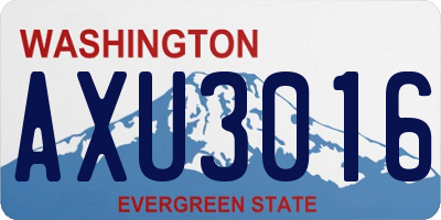 WA license plate AXU3016