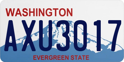 WA license plate AXU3017