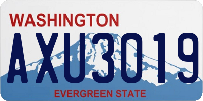 WA license plate AXU3019