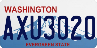 WA license plate AXU3020