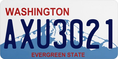 WA license plate AXU3021