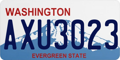 WA license plate AXU3023