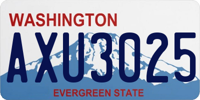WA license plate AXU3025