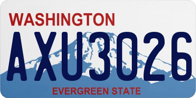 WA license plate AXU3026