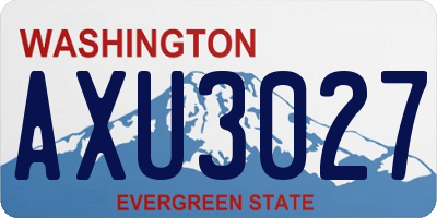 WA license plate AXU3027
