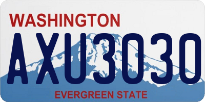 WA license plate AXU3030