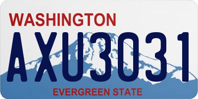 WA license plate AXU3031