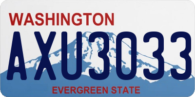 WA license plate AXU3033