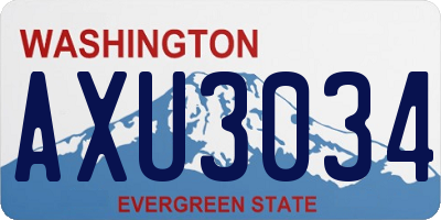 WA license plate AXU3034