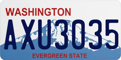 WA license plate AXU3035