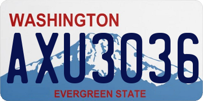 WA license plate AXU3036