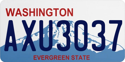 WA license plate AXU3037