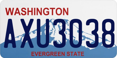 WA license plate AXU3038