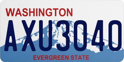 WA license plate AXU3040