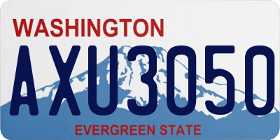WA license plate AXU3050