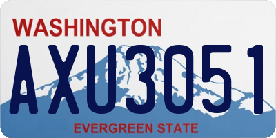 WA license plate AXU3051