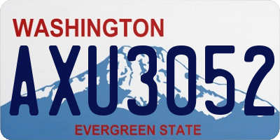 WA license plate AXU3052