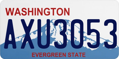 WA license plate AXU3053