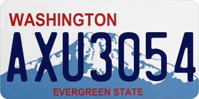 WA license plate AXU3054