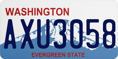 WA license plate AXU3058