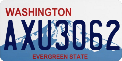WA license plate AXU3062