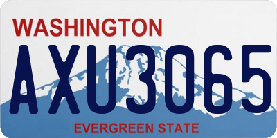 WA license plate AXU3065