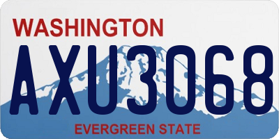 WA license plate AXU3068