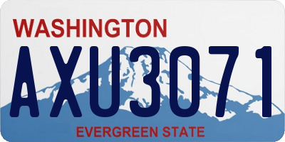 WA license plate AXU3071