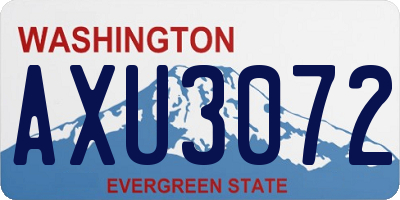 WA license plate AXU3072