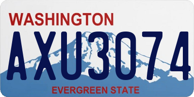 WA license plate AXU3074