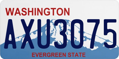 WA license plate AXU3075