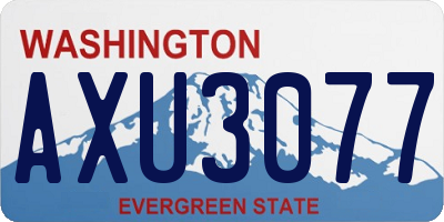 WA license plate AXU3077