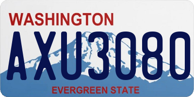 WA license plate AXU3080