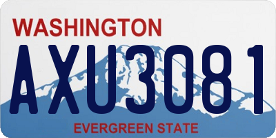 WA license plate AXU3081