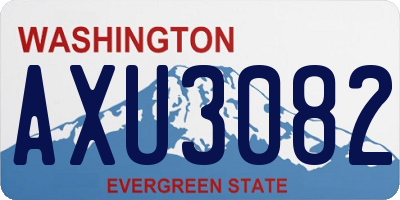 WA license plate AXU3082